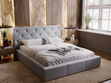Polsterbett mit Bettkasten und Lattenrost 200x200 Milano Grau