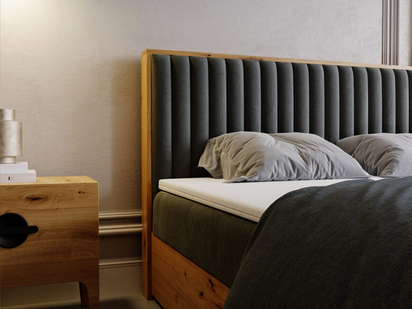 Boxspringbett mit Bettkasten 160x200 Forest Dunkelgrau