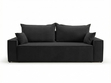 Schlafsofa mit Bettfunktion und Bettkasten Sivra Schwarz