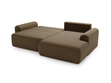 Ecksofa L-Form mit Schlaffunktion und Bettkasten Savana Rechts Bouclé-Stoff Braun