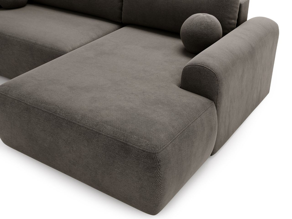 Ecksofa L-Form mit Schlaffunktion und Bettkasten Savana Rechts Grau