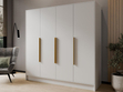 Kleiderschrank 200 cm Perugia Weiß mit goldenen Griffen