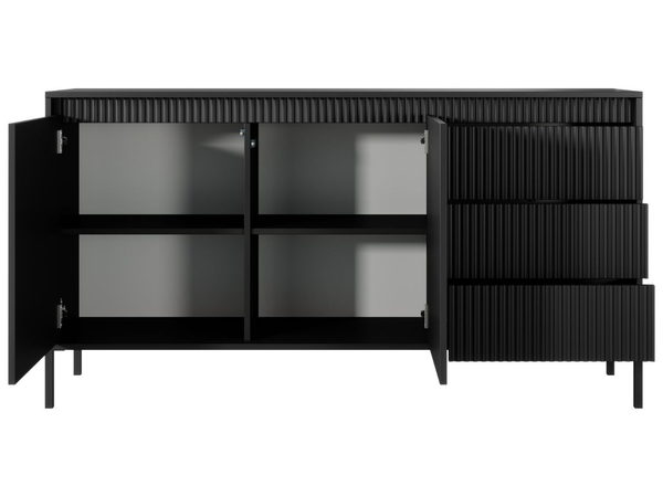 Kommode mit Türen und Schubladen 153 cm Sorano Schwarz