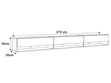 Hänge TV-Schrank 270 cm für Wohnzimmer mit LED-Beleuchtung Aurelie Kaschmir matt