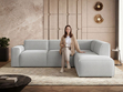 Ecksofa L-Form Rechts Eluno Bouclé-Stoff Grau