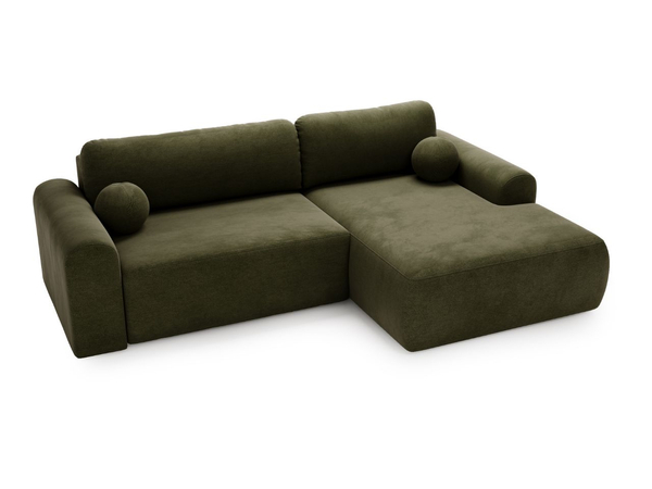 Ecksofa L-Form mit Schlaffunktion und Bettkasten Savana Rechts Grün