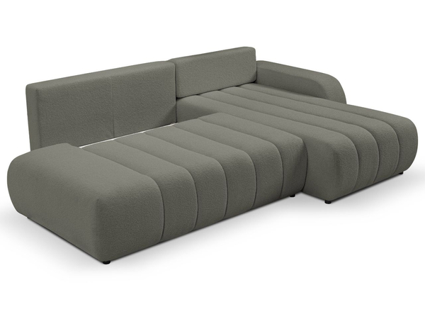 Ecksofa mit Schlaffunktion und Bettkasten Rechts Adoro Grau