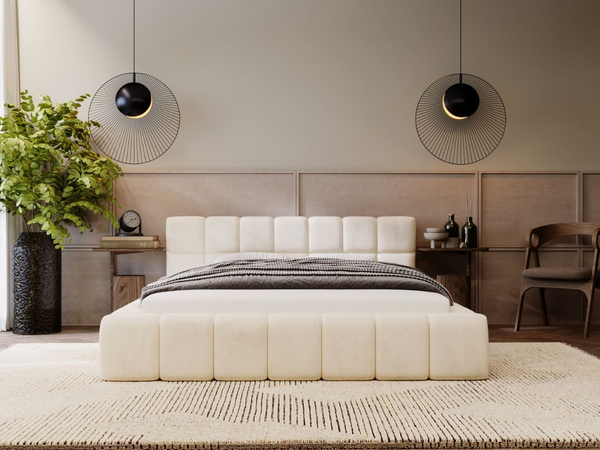 Polsterbett mit Bettkasten und Lattenrost 120x200 Alicante Beige