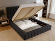 Polsterbett mit Bettkasten und Lattenrost 160x200 Rotto Schwarz