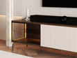 TV-Lowboard mit Türen und LED Vinni Dunkler Walnuss Cashmere