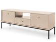 TV-Lowboard mit Schublade und Türen mit Schwarz Metallbeinen Amor Beige