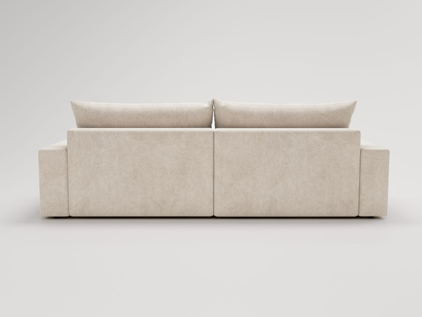 Ecksofa L-Form mit Schlaffunktion und Bettkasten Havi Rechts Hellbeige
