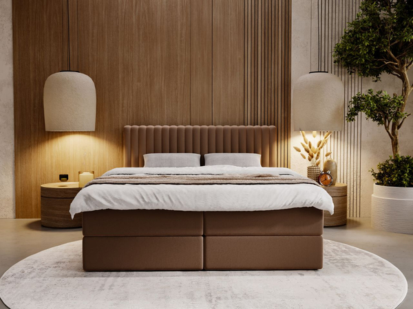 Boxspringbett mit Bettkasten 160x200 Marbella Braun