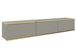 TV-Lowboard Hänge mit Türen 175 cm Diolo Grau mit geriffelter Vorderseite