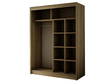 Schiebetürenschrank 150 cm mit LED-Beleuchtung Diano Handwerk Goldene Eiche 