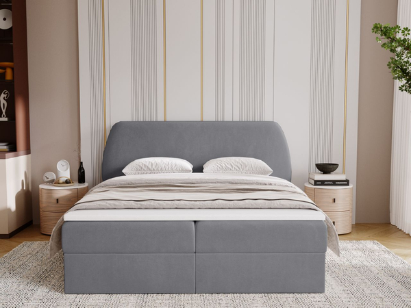 Boxspringbett mit Bettkasten 120x200 Bogota Dunkelgrau