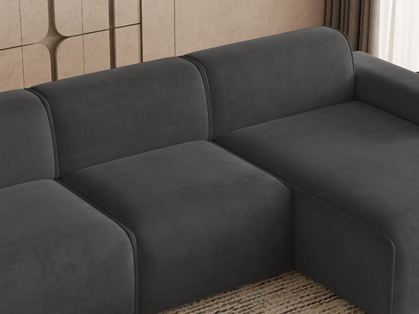 Ecksofa L-Form Rechts Lavia Dunkelgrau