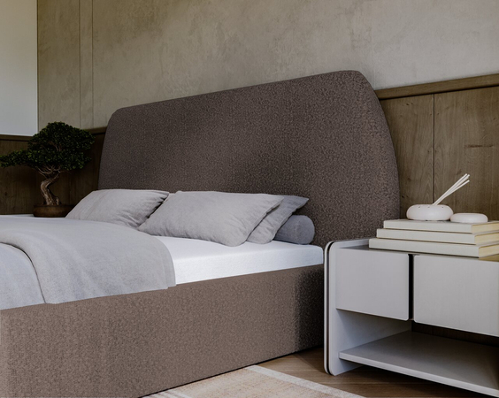Polsterbett mit Lattenrost 120x200 Blossom - Braun