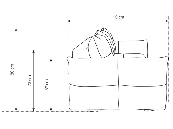 Schlafsofa mit Bettfunktion und Bettkasten Bene Grau