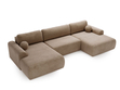 Wohnlandschaft mit Schlaffunktion und Bettkasten Savana Dunkelbeige