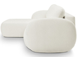 Ecksofa L-Form Links mit Schlaffunktion und Bettkasten Oreo Creme