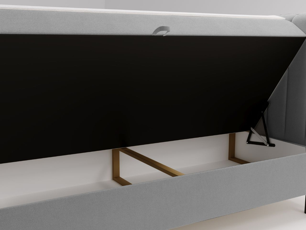 Boxspringbett mit Bettkasten 160x200 Primavera Hellgrau