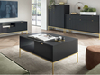 Couchtisch mit Stauraum Amber Schwarz, Gold Frame