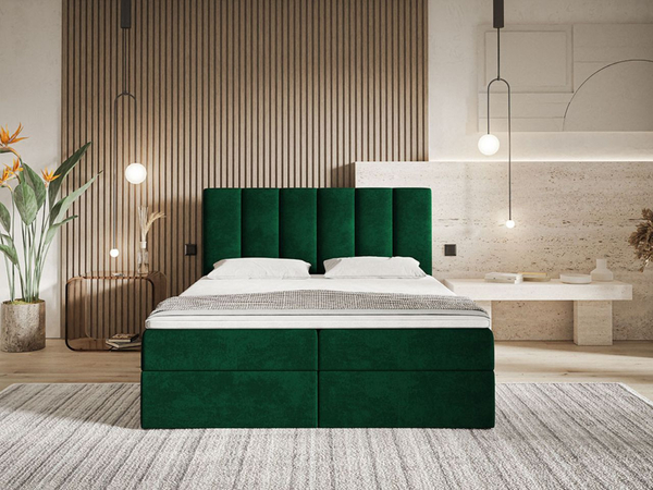Boxspringbett mit Bettkasten 180x200 Cascada Grün