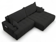 Ecksofa L-Form mit Schlaffunktion und Bettkasten Tulio Rechts Schwarz