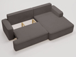 Ecksofa L-Form Rechts mit Schlaffunktion und Bettkasten California Dunkelgrau