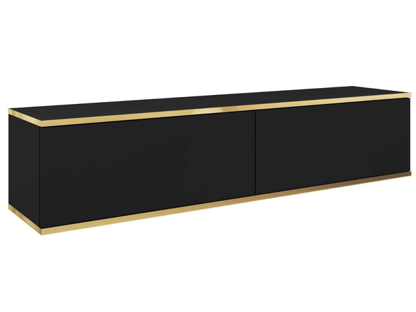 TV-Lowboard Hänge mit Türen 135 cm Diolo Schwarz mit glatter Front