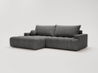 Ecksofa L-Form mit Schlaffunktion und Bettkasten Havi Links Graphit