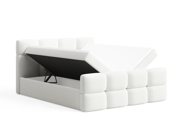 Boxspringbett mit Bettkasten 120x200 Rivon Creme