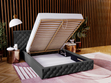 Polsterbett mit Bettkasten und Lattenrost 160x200 Madera Schwarz