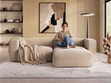 Ecksofa L-Form Rechts Moderne Cord Ecksofa Landi Beige