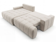 Ecksofa L-Form mit Schlaffunktion und Bettkasten Tulio Links Beige