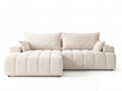 Ecksofa L-Form Links mit Schlaffunktion und Bettkasten Caleo Creme