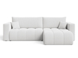 Ecksofa L-Form mit Schlaffunktion und Bettkasten Neva Bouclé-Stoff Weiß