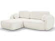 Ecksofa L-Form Links mit Schlaffunktion und Bettkasten Oreo Creme
