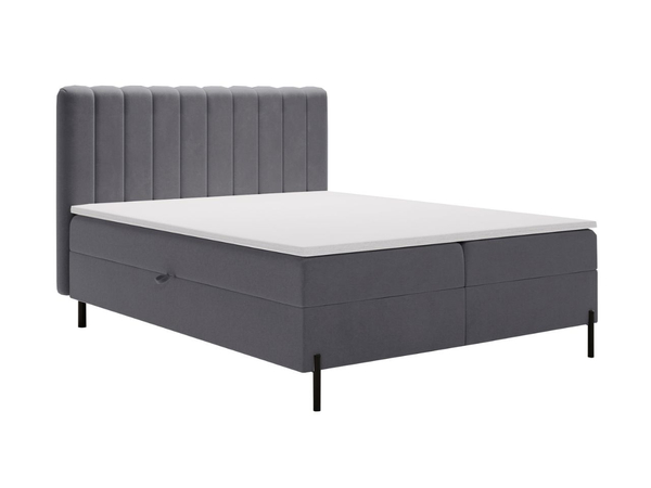Boxspringbett mit Bettkasten 140x200 Primavera Dunkelgrau