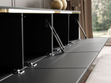 TV-Lowboard viertürig im Glamour-Stil mit LED-Beleuchtung Celle, schwarz matt