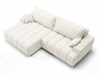 Ecksofa L-Form Links mit Schlaffunktion und Bettkasten Caleo Creme