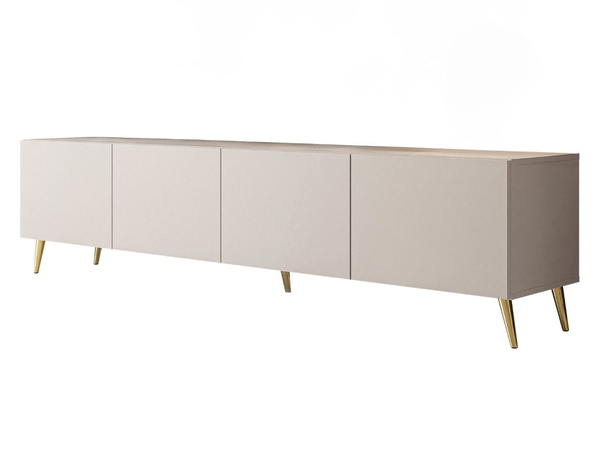 TV-Lowboard mit Türen auf Goldenen Metallbeinen 200 cm Nodoo Kaschmir
