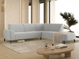 Ecksofa L-Form Rechts Regento Bouclé-Stoff Grau