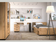 Spiegelschrank 150 cm mit Lamellen und Schubladen für das Schlafzimmer Lavore Wotan Eiche, Schwarz matt
