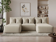 Ecksofa U mit Schlaffunktion und Bettkasten Ronni Beige