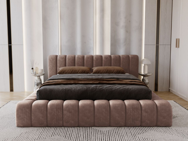 Polsterbett mit Bettkasten und Lattenrost 160x200 Italia Braun