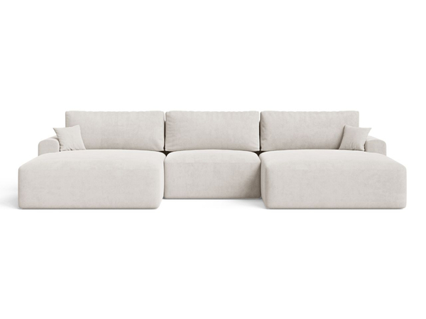 Wohnlandschaft mit Schlaffunktion und Bettkasten Serene Hellbeige