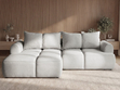 Ecksofa L-Form Links mit Schlaffunktion und Bettkasten Bonno Grau