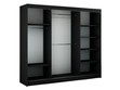 Schiebetürenschrank mit Spiegel 250 cm mit LED-Beleuchtung Portel Weiß, Schwarz